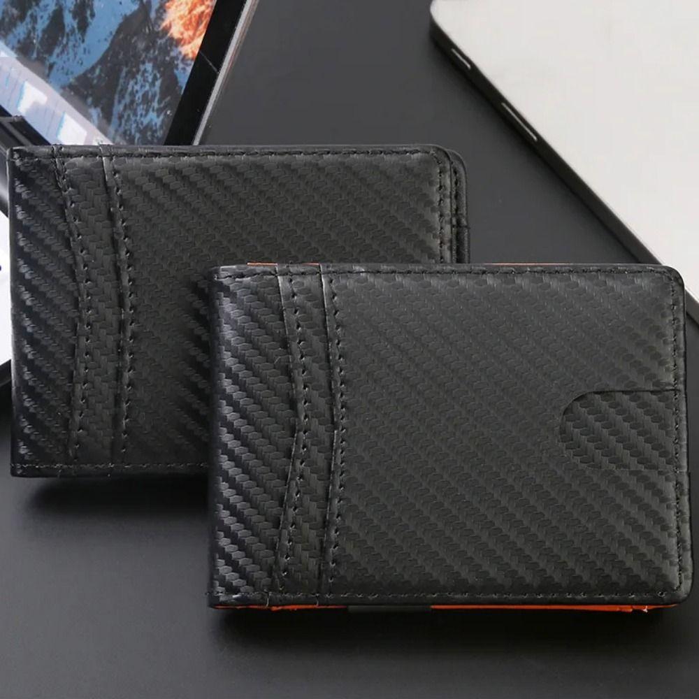 Male Coin Purse Anti-Theft Credit Card Holder Slim Minimalist Carbon Fiber Card Holder with Zipper Men Wallets Business