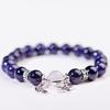 Handmade Natural Volcanic Stone Snowflake Stone Bead Bracelet Men's Retro 10/8mm Elastic Bead Couple Bracelet