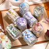 1 Roll 5x200cm Cute Cartoon Lolita Girl Outfit Tape Sticker Sweet Girls with Puff Skirts Bow Details Bright Colors Self-Adhesive