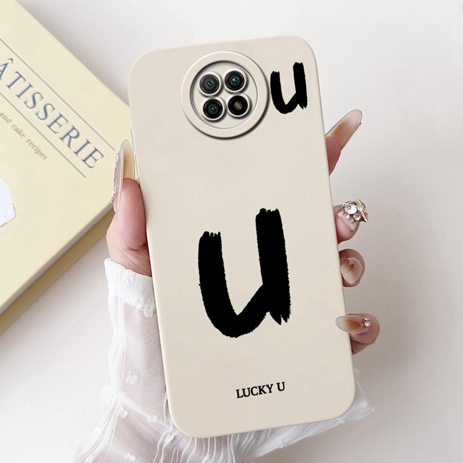 For Xiaomi Redmi Note 9T Case Soft Silicone Coque Lucky A-Z Letter Painted Shockproof Funda for Redmi Note 9 5G note9 TCover