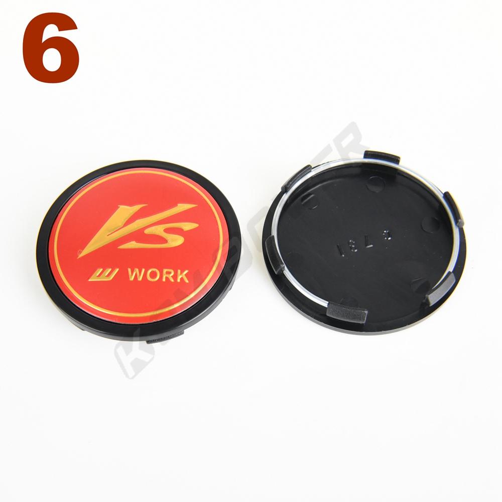 4PCS OD 65MM / ID 60MM Wheel Hub Cap WORK EMOTION MEISTER VS Logo Sport Rim Cover Wheel Center Cap