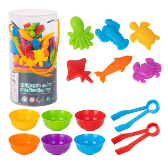 1 Set Kids Color Sorting Bowl Toy Educational Preschool Learning Animal Learning Counting Matching Game with Rainbow Bowls Training Sensory Toy