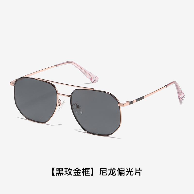 

Nylon polarized sunglasses for both men and women, UV protection, high-end, high-definition sunshade glasses 6817-【Black rose gold
