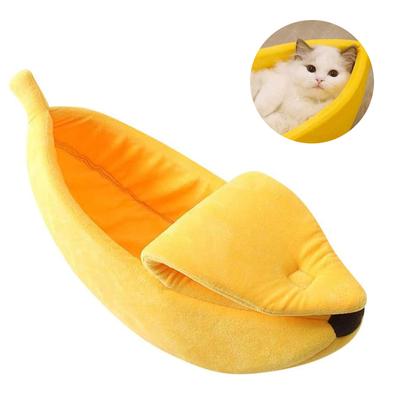 Lit chaud en forme de banane pour chien et chat, panier confortable, coussin pour chiot, chaton, niche Portable, tapis de couchage pour animaux de compagnie, fournitures pour chats