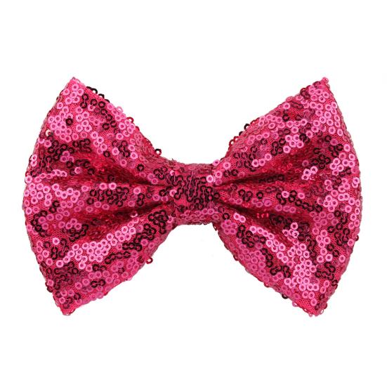Hairpin Safety Rounded Corner Clip with Burr-Free Metal Spring Bow Shape Shiny Sequin Decoration Hairpin Children Sparkling Hair Accessory