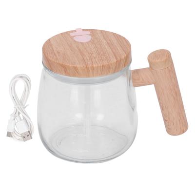 Glass Stirring Coffee Cup Automatic Self Stirring Coffee Mug Electric Mixing Cup with Lid for Home Office Charging Type