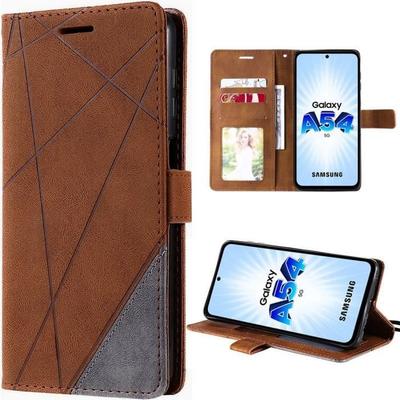 Hülle für Samsung Galaxy A54 5G Stoßfest Kratzfest Synthetikleder Braun