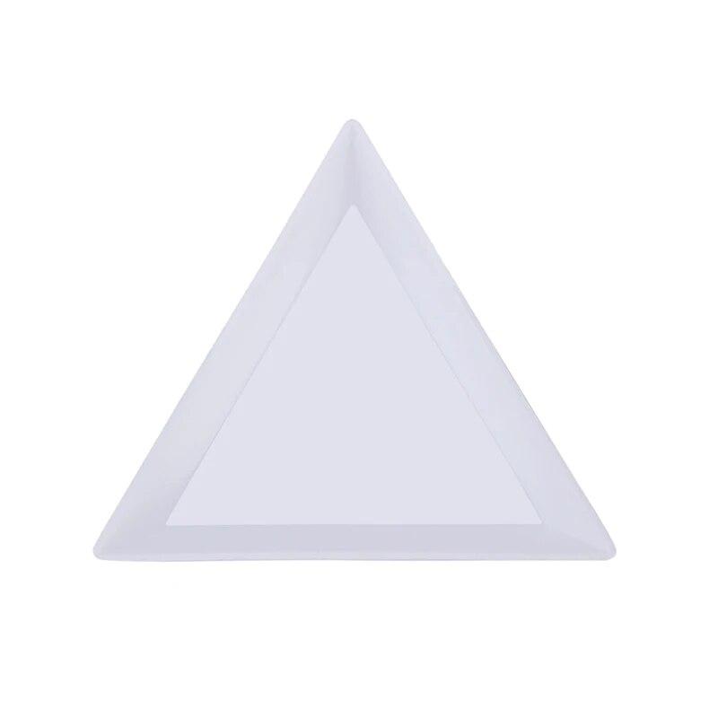 5Pcs Kunststoff Dreieckige Tablett für Nagel Strass Diamant Rosa Lagerung Box Platte DIY Nail art Maniküre Zubehör Werkzeuge