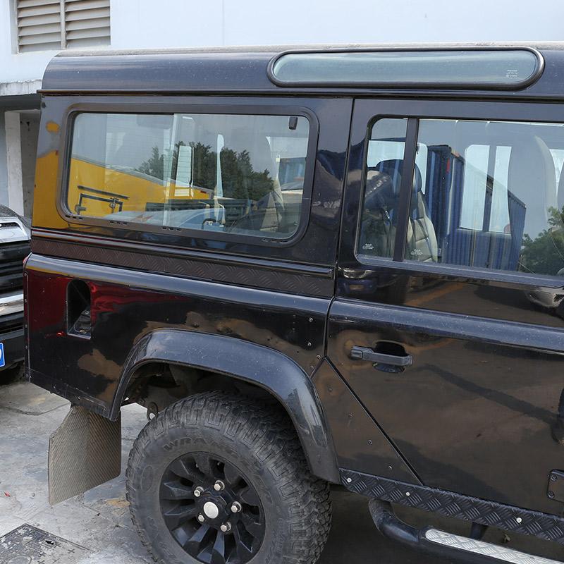 For Land Rover Defender 110 130 2004-2018 Car-styling Aluminum alloy Black Car Door Side Strips Cover Stickers Car Accessories