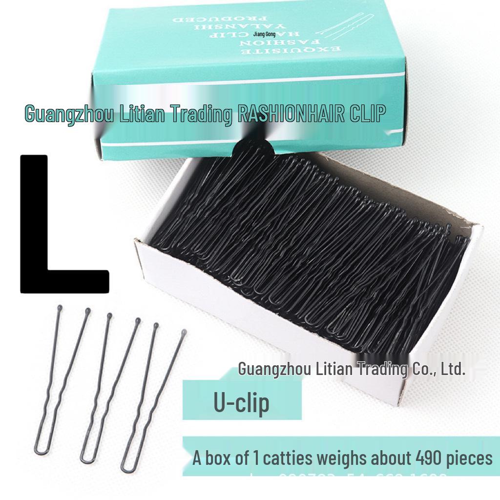 500g Large Pack Black U-Shaped Thickened Wavy Hair Clips