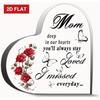 2D Flat, Memorial Plaque Suitable for Loss of Mom, Wife, Parent - Elegant Sympathy Gift with In Memory Of Decoration, Acrylic Bereavement for Desk, Pl