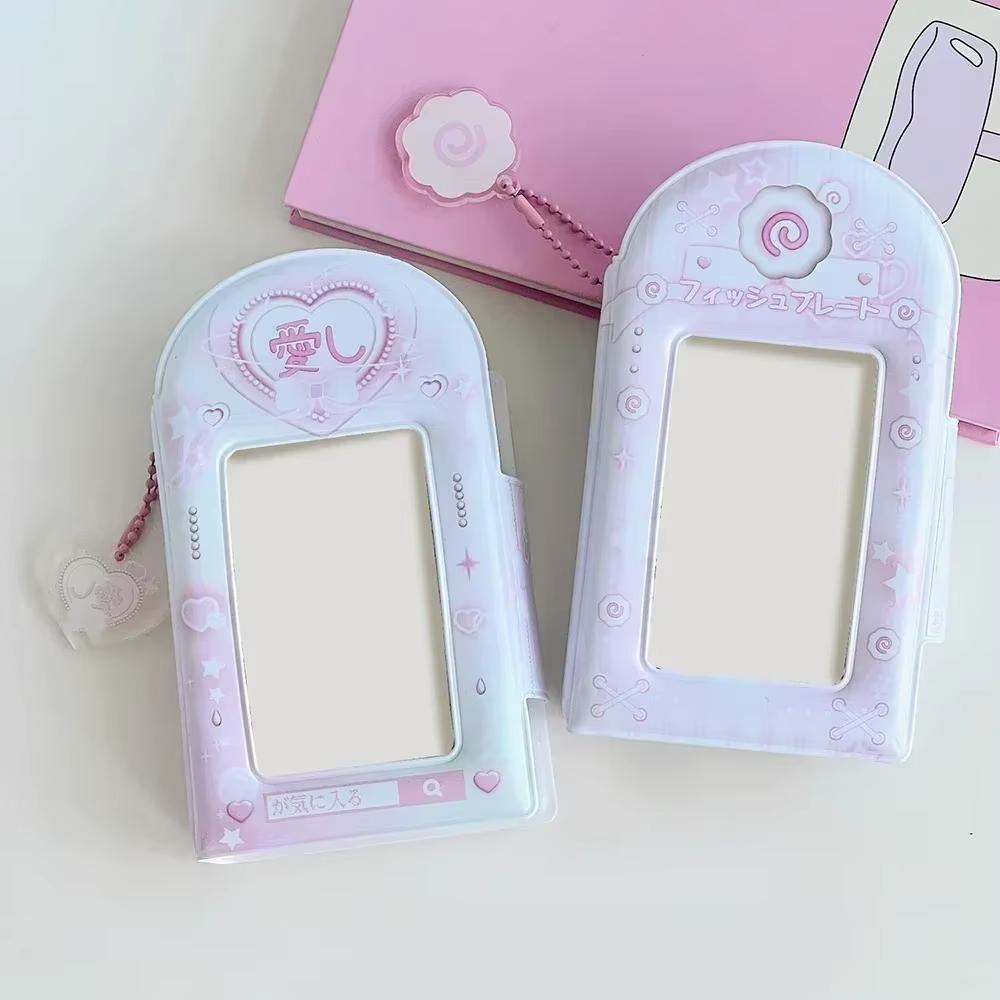 3 Zoll 32 Fächer Fotoalbum Sammelbuch Fotokartenhalter Kartenhalter Süßes Quadratisches Hohlraum INS Cartoon Album Karten Binder