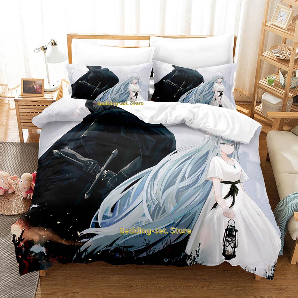 Comforter Gamw Ender Lilies Quietus Of The Knights Bedding Set Cartoon Anime Three-Piece Set Adult Kid Bedroom Three-Piece Suits 3D P