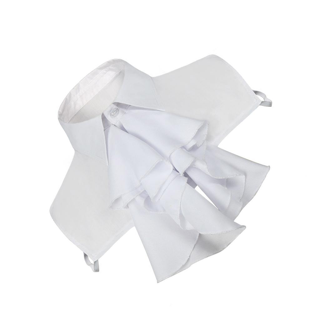 Victorian Colonial Jabot Fake Collar Medieval Gothic Steampunk Vintage Detachable Ruffled False Collar Costume Accessory