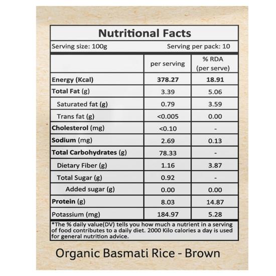 Organic Tattva, Organic Brown Basmati Rice 1 KG | Source of Protein | Naturally Gluten Free | Pesticide and Chemical Free| Pack of 2