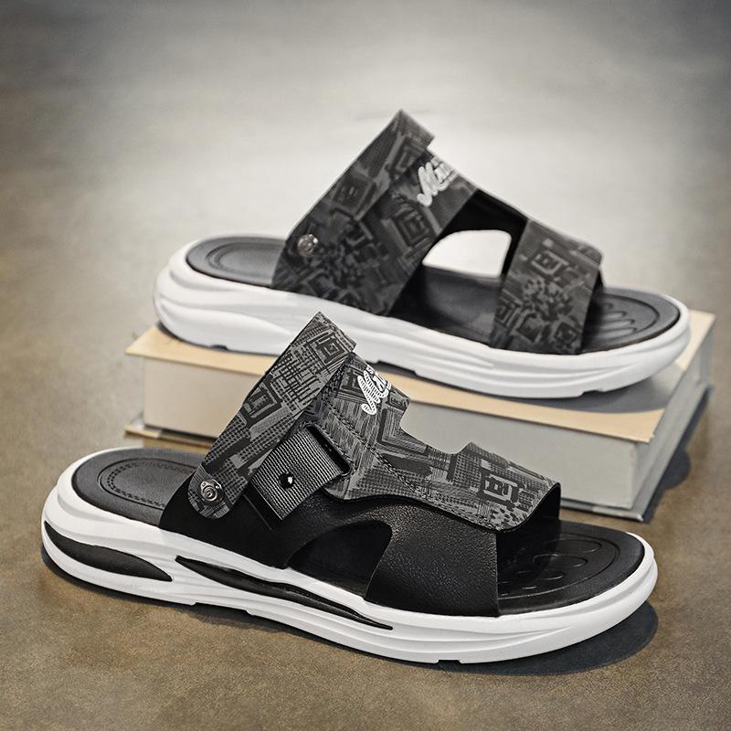 

Spring 2024 new versatile casual high-value trendy fashion non-slip and wear-resistant student sports cool slippers shoes 44 сірий колір