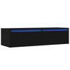 TV Stand with LED Lights Black Oak Effect 100x35.5x25 Cm