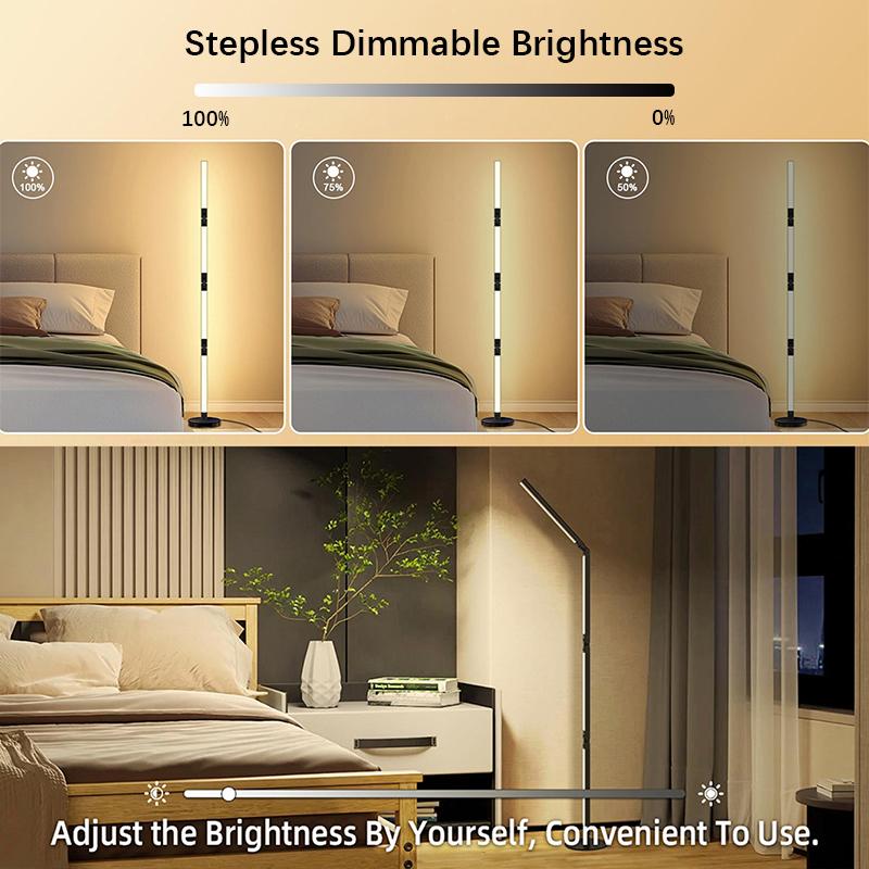 Floor Lamp LED with Remote Control, Voice & App Control, Music Sync, Smart RGB Floor Lamp for Gift Party E-sport Home Decor