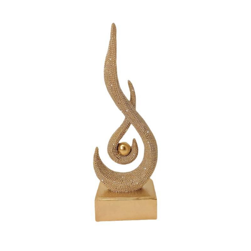 Modern Abstract Resin Desktop Ornament Flame Play Pearl Sculpture Office Living Room Bar Entryway Decor