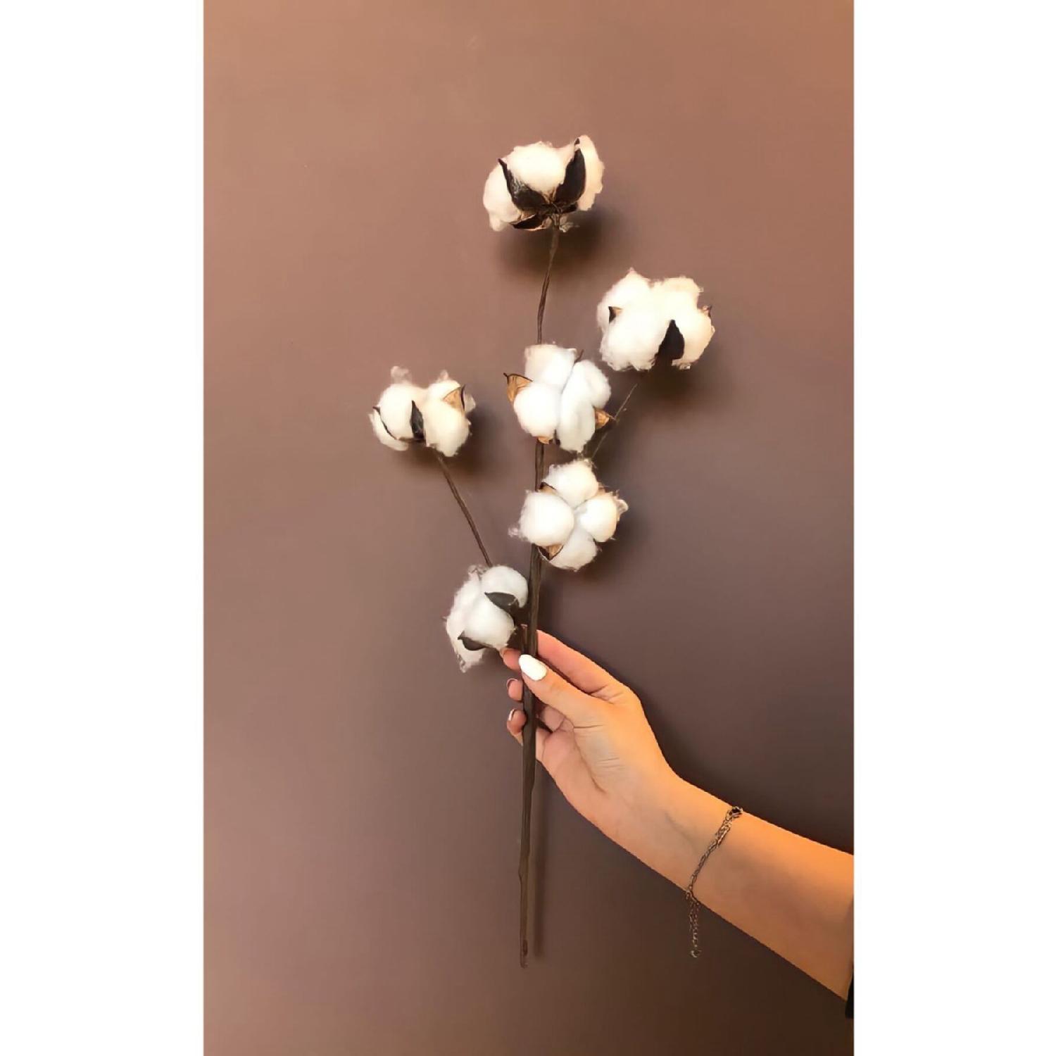 

Natural Six Single Branch Cotton Flower білий