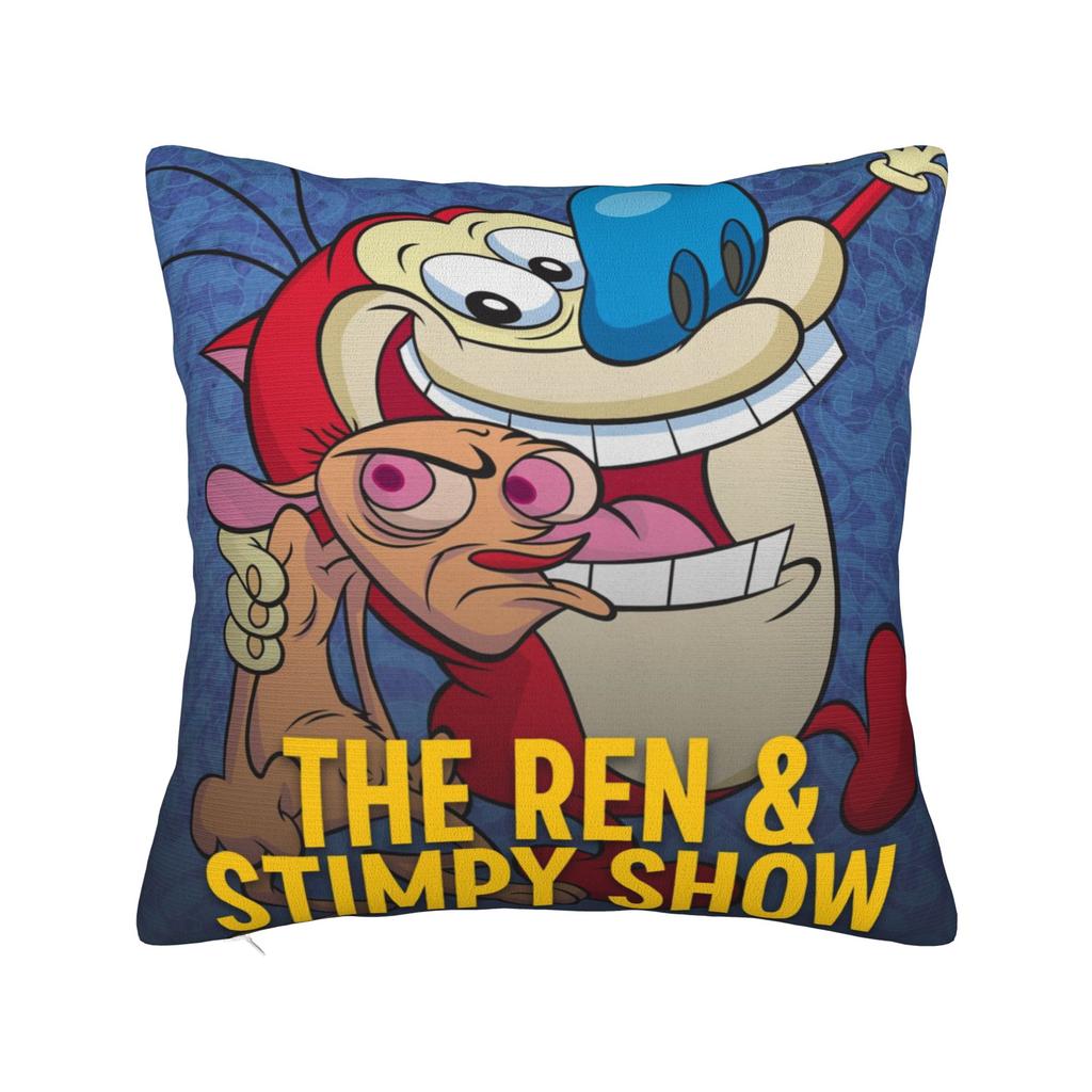 Decorative Pillowcase The Ren Stimpy Show Cartoon Accessories Home Pillow Case Cover Zippered MultiSize