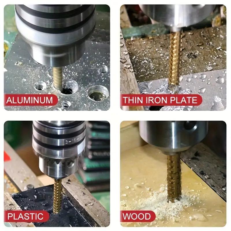 Heavy-Duty Multi-Function Step Drill Bit Suitable for Metal, Wood & Plastic - Titanium Chromium Cast Iron Drill Bits with One-Step Hole Expansion