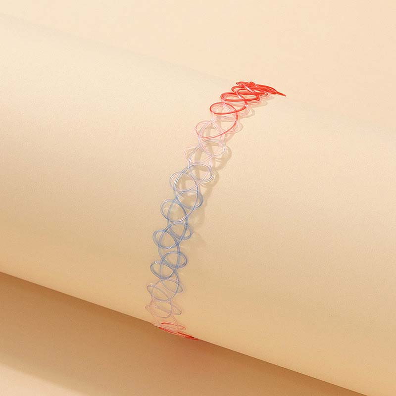 Fashion Colorful Braided Fish Thread Choker Necklace For Women Girls Vintage Elastic Beaded Neck Chain Necklace Jewelry Gifts