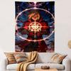 Alchemy Circle with Red Cloaked Warrior Patterned Tapestry Home Decor, Suitable for Bedroom and Living Room, Gift