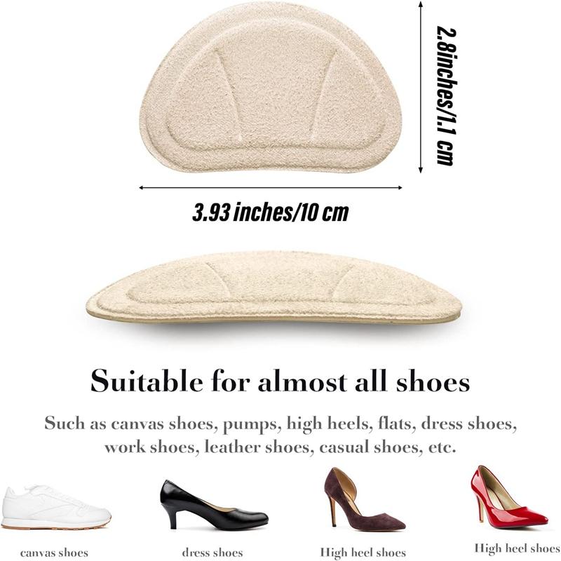 2Pcs High Heel Cushion Pads Heel Liners Grips Foot Care Protector Shoe Insoles Stickers for Loose Shoes Heels Sneakers Women Men
