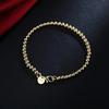 925 Sterling Copper 18K Gold 4MM Beads Chain Bracelets for Women Fashion Party Wedding Accessories Zircon Christmas Gifts