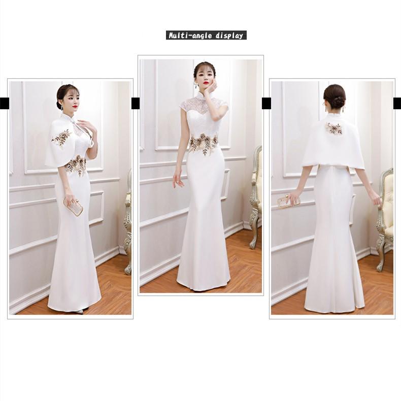 white dinner gown styles
