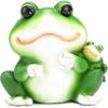 BRABUD Cute Frog Pen Holder Resin White Animal Toothbrush Lipstick Holder for Home Bedroom Study Room Office Desk Decoration 5.1''(H) TQGJBS264