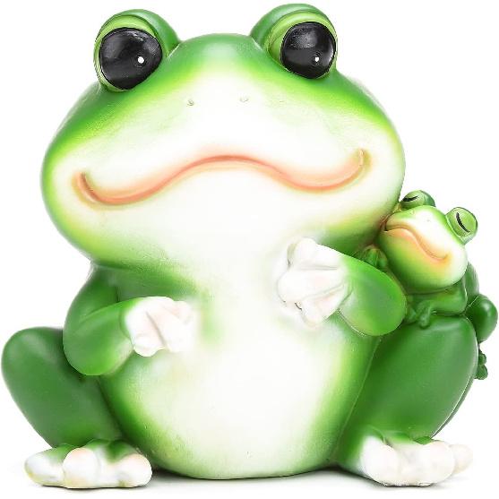 BRABUD Cute Frog Pen Holder Resin White Animal Toothbrush Lipstick Holder for Home Bedroom Study Room Office Desk Decoration 5.1''(H) TQGJBS264