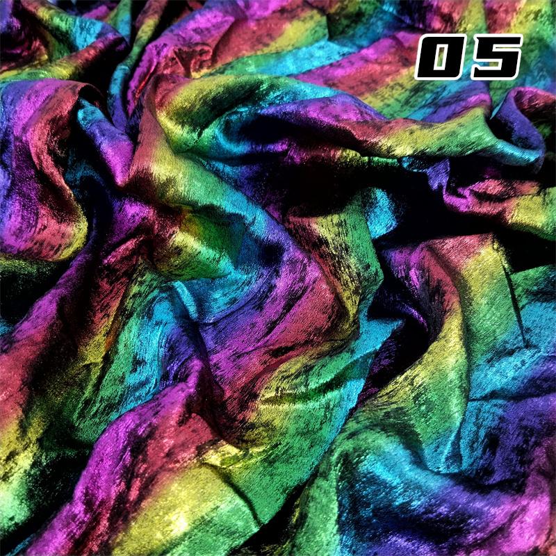 100*150cm Shiny Hot Stamping Stretch Luster Fabric For Diy Sewing Wedding Dress Hanfu Upholstery Sofa Curtain Background Cloth