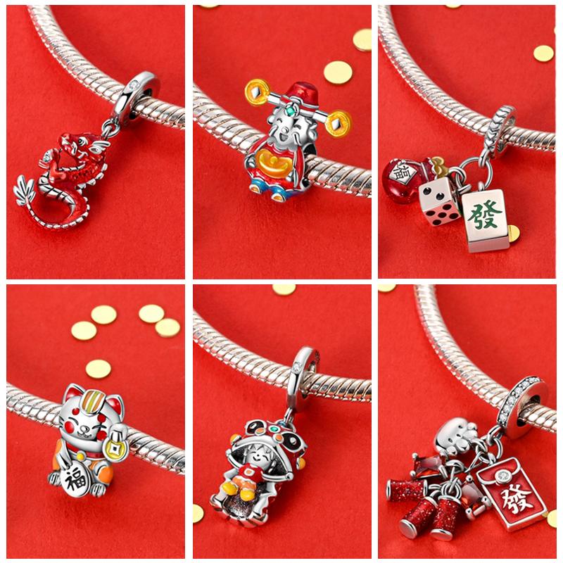 Copper Charms Winter Series Beads Snowman Penguin Pendant Fit Women Original Bracelet Christmas Diy Jewelry Dangle