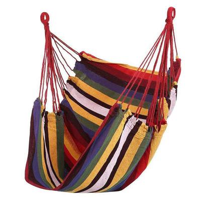 Sedia amaca in tela portatile comoda sedia a strisce colorate altalena di corda appesa per interni