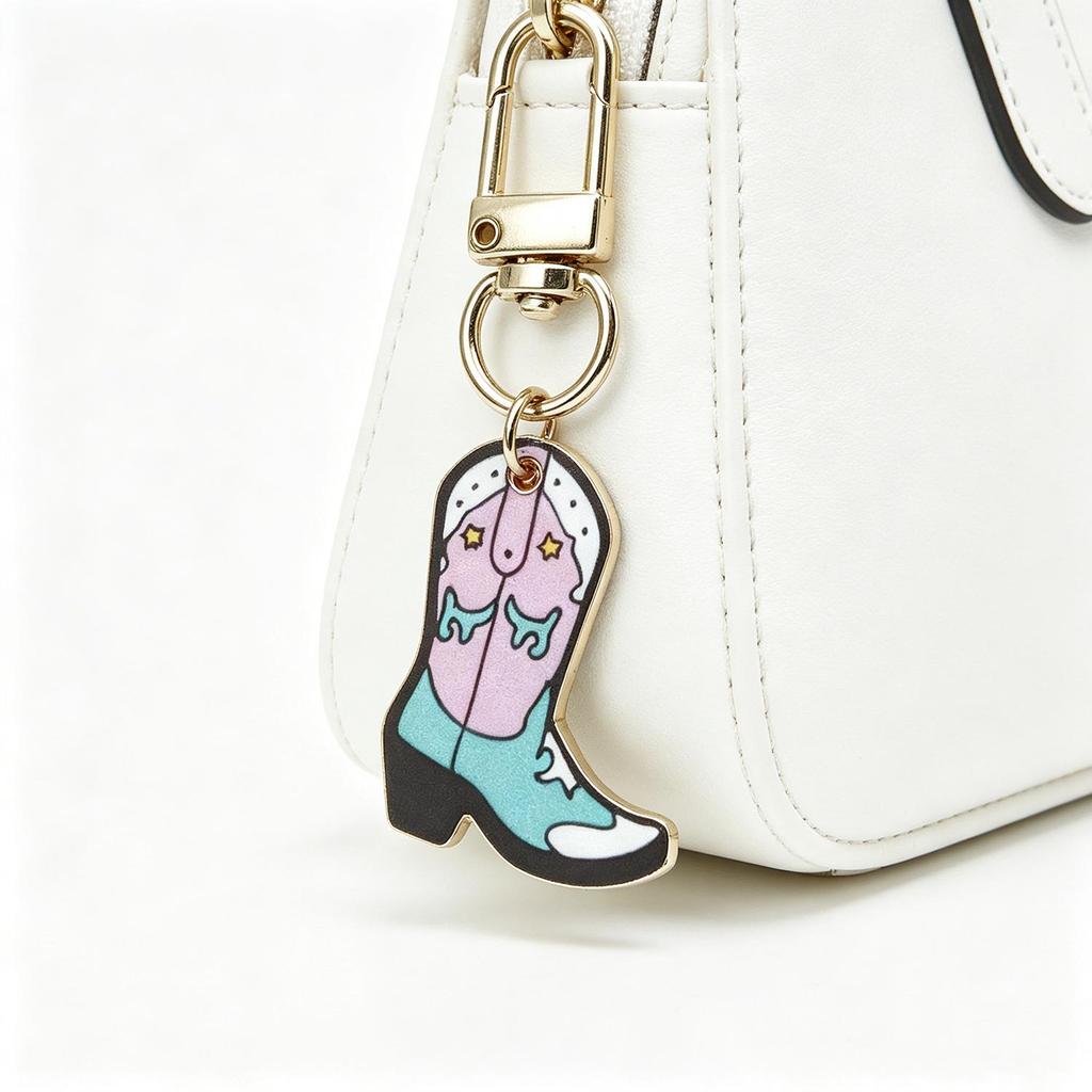 Retro Alloy Denim Boots Keychains & Charms: Unique Women's Accessories
