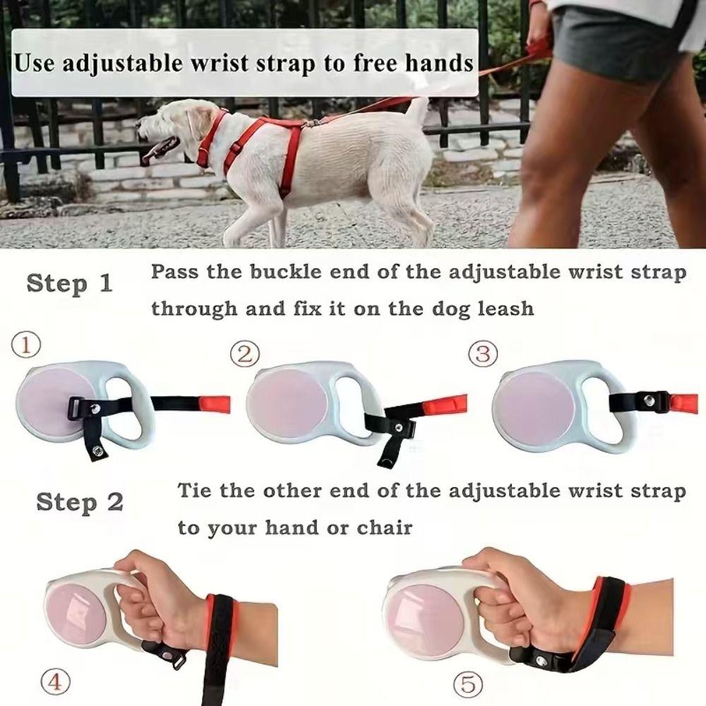 Retractable Dog Leash Wrist Strap Anti-dislodging Adjustable Hands Free Leash Bracelet Comfortable Nylon Dog Wrist Safety Strap