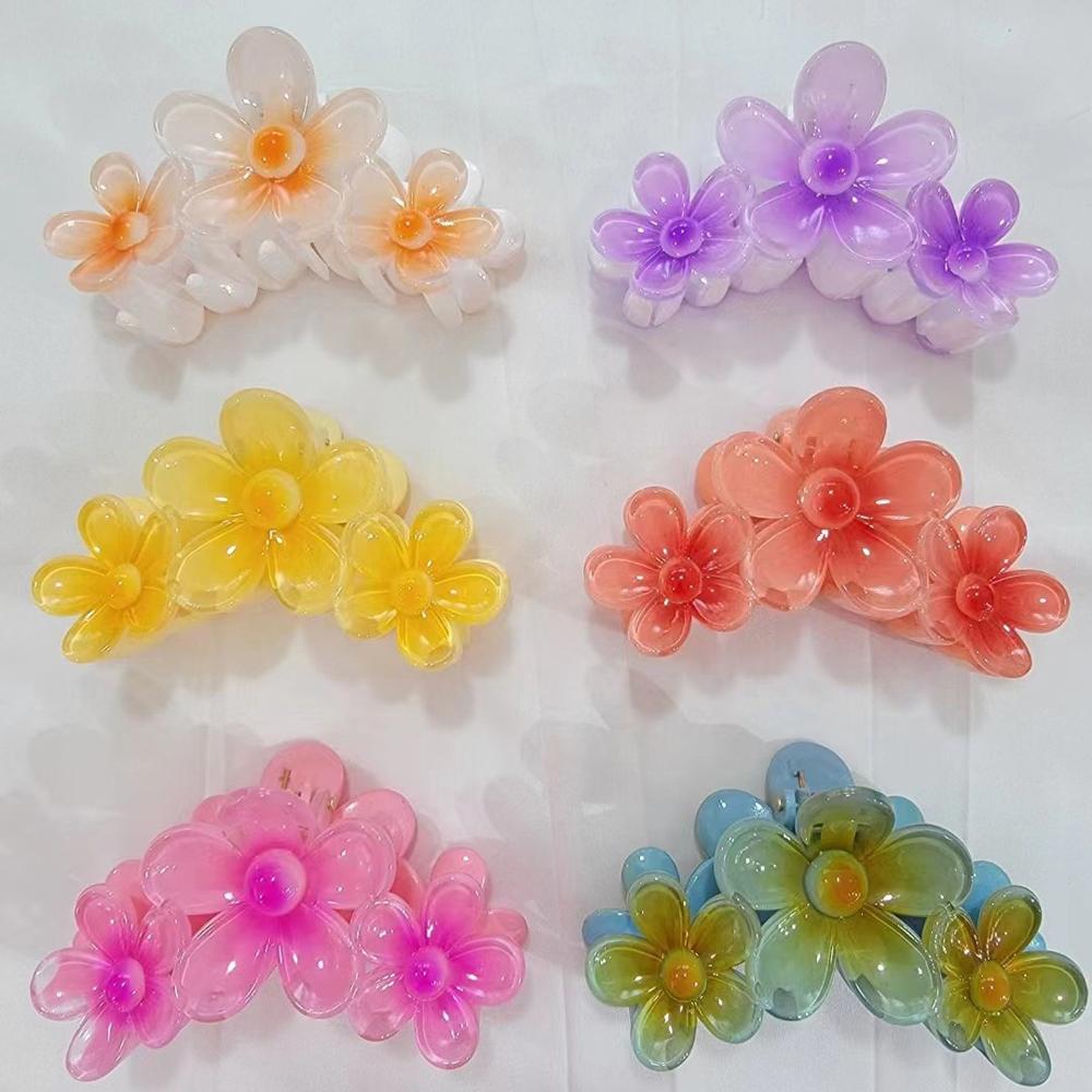 Gheare de păr cu flori mari, 4,3 inci, femei, fete, crab, gheare de păr hawaiian pentru păr subțire, mediu