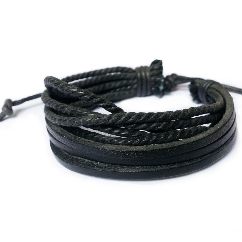 Hand-woven Hand Woven Bracelet Lace Up Multilayer Bracelet Leisure Fashion Leather Bracelet Men