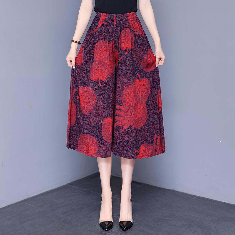 Hohe Taille Breite Bein Hosen Frauen Sommer Plus Größe Casual Lose Vintage Elastische Taille Oversize Hosen