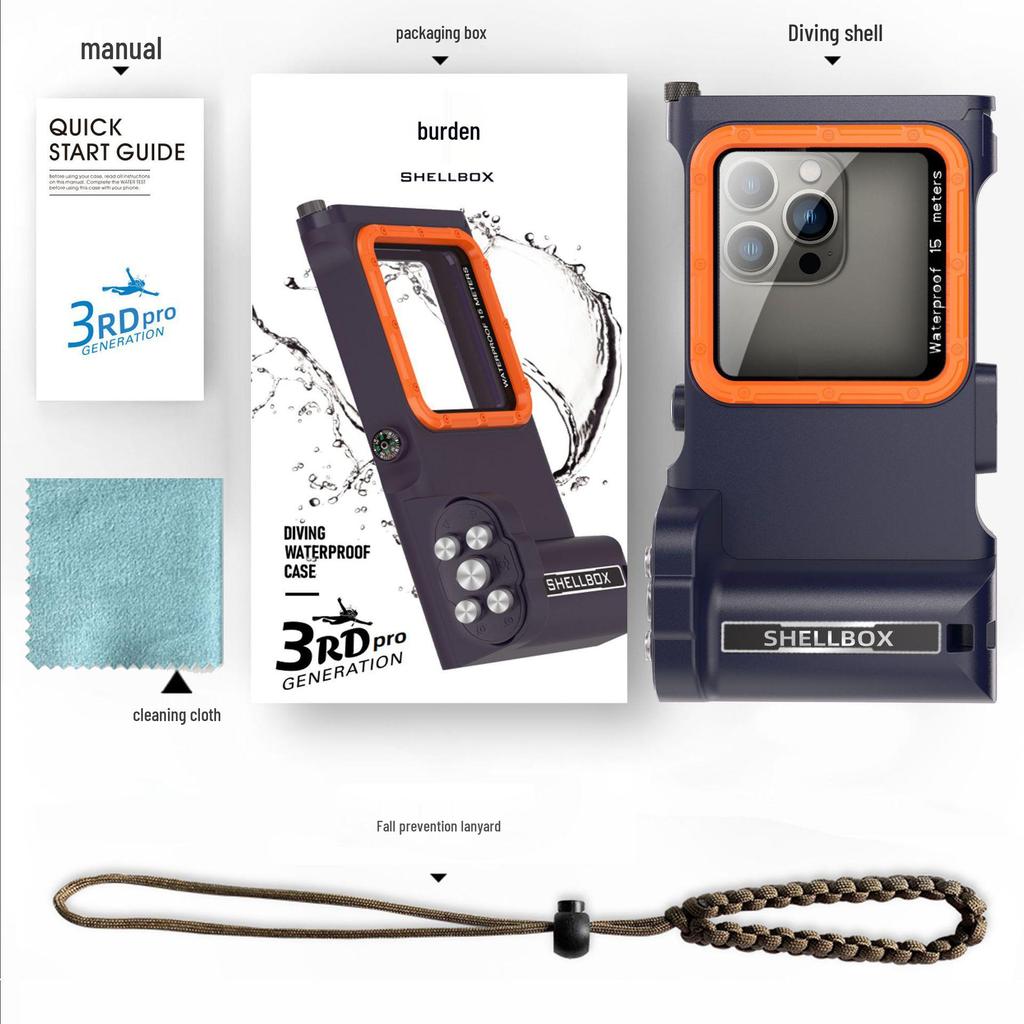 Red Pepper Black Tech 15m Waterproof Diving Case for Apple, Samsung, Huawei, and Xiaomi Phones