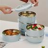 Portapranzo Bento Isolato in Acciaio Inossidabile Multistrato Portatile con Separazione Alimenti per Adulti e Studenti