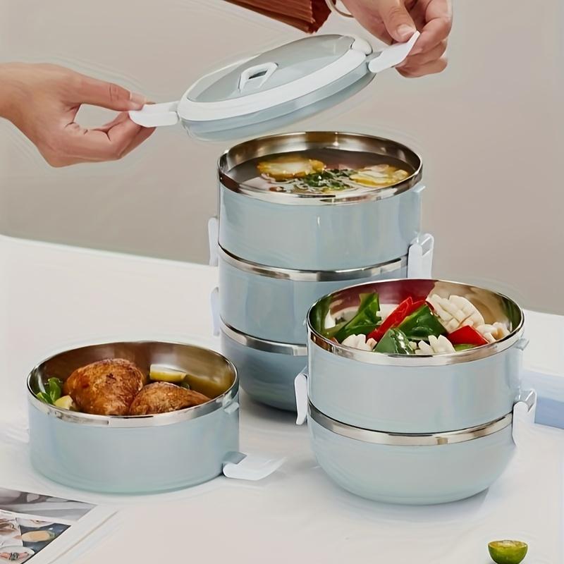 Portapranzo Bento Isolato in Acciaio Inossidabile Multistrato Portatile con Separazione Alimenti per Adulti e Studenti