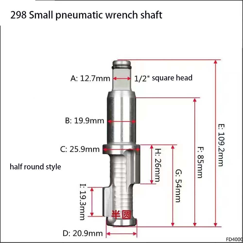 1/2 3/4 1" tum Pneumatiska verktyg Luftslagnyckel Ambolt Drivare Spindel Axel Slagblock Reservdelar