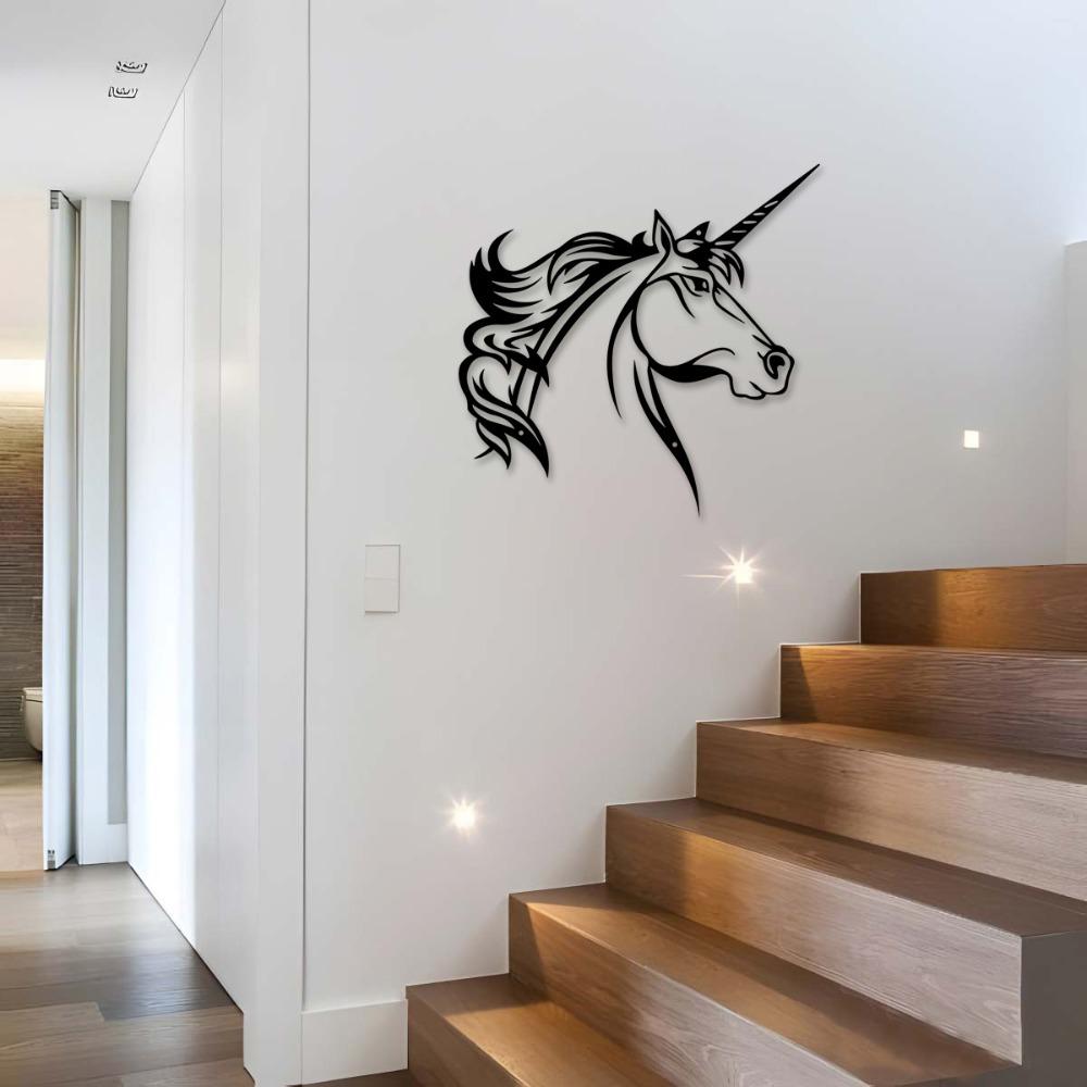 Metal Unicorn Wall Art Decor, 11.81 inch, Indoor Outdoor Use for Living Room Patio Balcony, No Power Needed