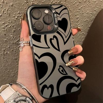 Coque de téléphone pour iPhone 16 15 14 Pro Max 11 12 13 X XR XS 7 8 Plus SE Mode Café Latte Cœur d'amour Bumper Antichoc Housse IMD