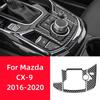 For Mazda CX-9 2016- Accessories Carbon Fiber Interior Car Central Control Knob Button Decorative Frame Cover Trim Stickers