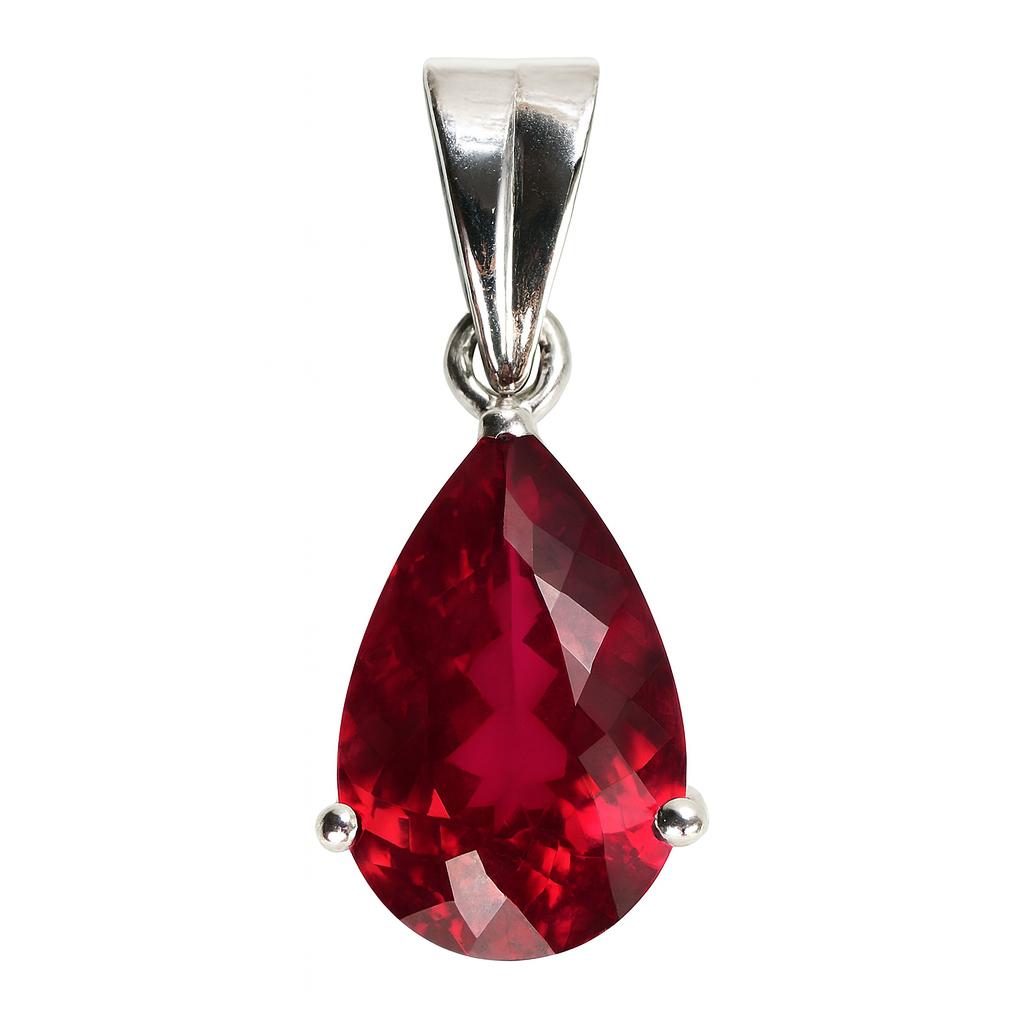 Natuurlijke Rode Robijn Hanger 14 karaat Peer Geslepen Edelsteen 925 Sterling Zilver Edelsteen Sieraden Cadeau