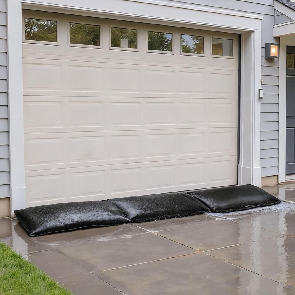 Flood Barrier, 10 Pack, 430 x 830 mm Flood Bags with Bucket, Reusable Water Absorbent Barrier Activated by Water, Sandless Sandbags Blockage, Flooding